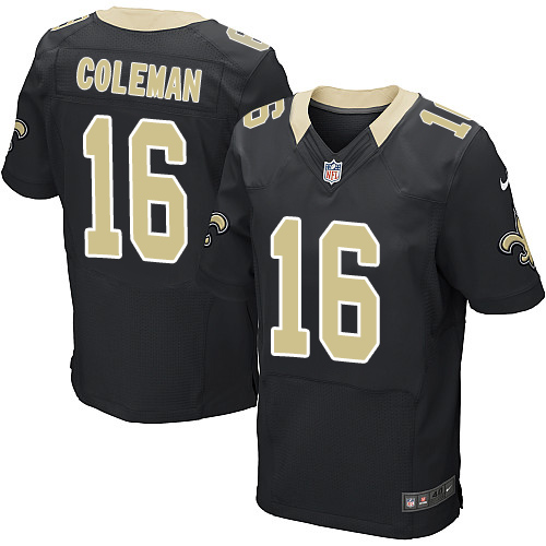 Men's Elite Brandon Coleman Nike Jersey Black Home - #16 NFL New Orleans Saints